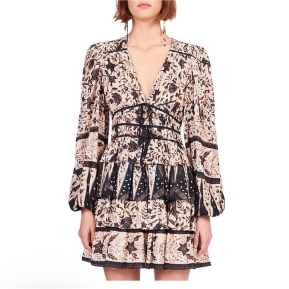 Ulla Johnson Nina Printed long sleeve Mini Dress - Picture 1 of 8